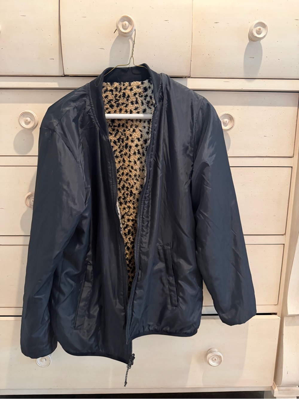 Volcom Black Bomber Jacket with Tan Sherpa Lining